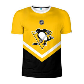 Мужская футболка 3D спортивная с принтом Pittsburgh Penguins в Санкт-Петербурге, 100% полиэстер с улучшенными характеристиками | приталенный силуэт, круглая горловина, широкие плечи, сужается к линии бедра | Тематика изображения на принте: america | canada | hockey | nhl | usa | америка | канада | лед | нхл | пингвинз | питтсбург | сша | хоккей