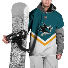Накидка на куртку 3D с принтом San Jose Sharks в Санкт-Петербурге, 100% полиэстер |  | america | canada | hockey | nhl | usa | акула | америка | канада | лед | нхл | сан хосе | сша | хоккей | шаркс