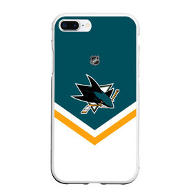 Чехол для iPhone 7Plus/8 Plus матовый с принтом San Jose Sharks в Санкт-Петербурге, Силикон | Область печати: задняя сторона чехла, без боковых панелей | america | canada | hockey | nhl | usa | акула | америка | канада | лед | нхл | сан хосе | сша | хоккей | шаркс