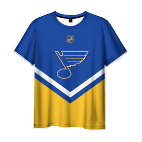 Мужская футболка 3D с принтом St. Louis Blues в Санкт-Петербурге, 100% полиэфир | прямой крой, круглый вырез горловины, длина до линии бедер | america | canada | hockey | nhl | usa | америка | блюз | канада | лед | нхл | сент луис | сша | хоккей