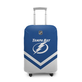 Чехол для чемодана 3D с принтом Tampa Bay Lightning в Санкт-Петербурге, 86% полиэфир, 14% спандекс | двустороннее нанесение принта, прорези для ручек и колес | america | canada | hockey | nhl | usa | америка | бэй | канада | лайтнинг | лед | нхл | сша | тампа | хоккей
