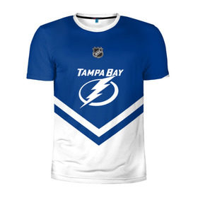 Мужская футболка 3D спортивная с принтом Tampa Bay Lightning в Санкт-Петербурге, 100% полиэстер с улучшенными характеристиками | приталенный силуэт, круглая горловина, широкие плечи, сужается к линии бедра | america | canada | hockey | nhl | usa | америка | бэй | канада | лайтнинг | лед | нхл | сша | тампа | хоккей