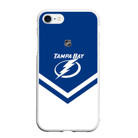 Чехол для iPhone 7/8 матовый с принтом Tampa Bay Lightning в Санкт-Петербурге, Силикон | Область печати: задняя сторона чехла, без боковых панелей | america | canada | hockey | nhl | usa | америка | бэй | канада | лайтнинг | лед | нхл | сша | тампа | хоккей