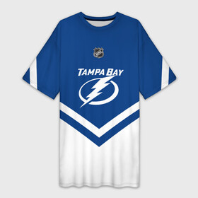 Платье-футболка 3D с принтом Tampa Bay Lightning в Санкт-Петербурге,  |  | america | canada | hockey | nhl | usa | америка | бэй | канада | лайтнинг | лед | нхл | сша | тампа | хоккей