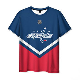 Мужская футболка 3D с принтом Washington Capitals в Санкт-Петербурге, 100% полиэфир | прямой крой, круглый вырез горловины, длина до линии бедер | america | canada | hockey | nhl | usa | америка | вашингтон | канада | кэпиталз | лед | нхл | овечкин | сша | хоккей