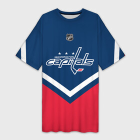 Платье-футболка 3D с принтом Washington Capitals в Санкт-Петербурге,  |  | america | canada | hockey | nhl | usa | америка | вашингтон | канада | кэпиталз | лед | нхл | овечкин | сша | хоккей