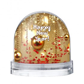 Водяной шар с принтом Happy New Year! в Санкт-Петербурге, Пластик | Изображение внутри шара печатается на глянцевой фотобумаге с двух сторон | 