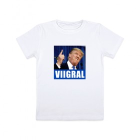 Детская футболка хлопок с принтом Трамп 1 в Санкт-Петербурге, 100% хлопок | круглый вырез горловины, полуприлегающий силуэт, длина до линии бедер | america | donald | trump | usa | америка | дональд | трамп