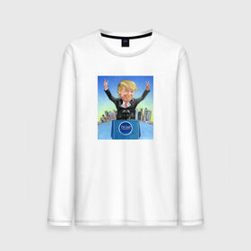 Мужской лонгслив хлопок с принтом Трамп 3 в Санкт-Петербурге, 100% хлопок |  | america | donald | trump | usa | америка | дональд | трамп