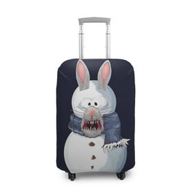 Чехол для чемодана 3D с принтом Снэпчат кролик в Санкт-Петербурге, 86% полиэфир, 14% спандекс | двустороннее нанесение принта, прорези для ручек и колес | snapchat | радуга | снеговик | снэпчат | уши | фильтр | язык
