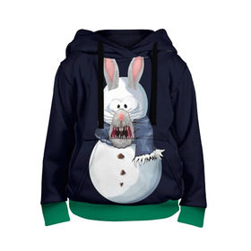 Детская толстовка 3D с принтом Снэпчат кролик в Санкт-Петербурге, 100% полиэстер | двухслойный капюшон со шнурком для регулировки, мягкие манжеты на рукавах и по низу толстовки, спереди карман-кенгуру с мягким внутренним слоем | snapchat | радуга | снеговик | снэпчат | уши | фильтр | язык