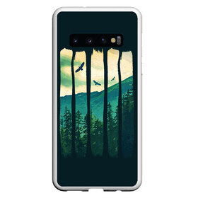 Чехол для Samsung Galaxy S10 с принтом Green Life в Санкт-Петербурге, Силикон | Область печати: задняя сторона чехла, без боковых панелей | bird | forest | green | mountain | nature | гора | дерево | деревья | зеленый | лес | природа | птицы