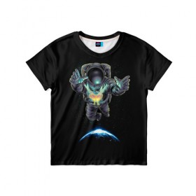 Детская футболка 3D с принтом Космическая бабочка в Санкт-Петербурге, 100% гипоаллергенный полиэфир | прямой крой, круглый вырез горловины, длина до линии бедер, чуть спущенное плечо, ткань немного тянется | astro | butterfly | galaxy | planet | space | star | бабочка | галактика | звезда | земля | космонавт | космос | планета