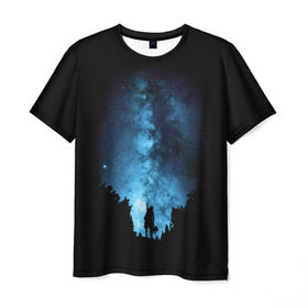 Мужская футболка 3D с принтом Млечный путь в Санкт-Петербурге, 100% полиэфир | прямой крой, круглый вырез горловины, длина до линии бедер | Тематика изображения на принте: galaxy | milky way | night | space | star | вселенная | галактика | звезды | космос | млечный | ночь | путь