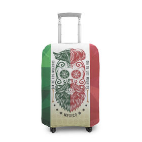 Чехол для чемодана 3D с принтом Мексика в Санкт-Петербурге, 86% полиэфир, 14% спандекс | двустороннее нанесение принта, прорези для ручек и колес | мексика | флаг | череп