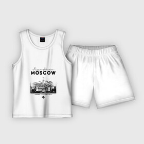 Детская пижама с шортами хлопок с принтом Москва, ВДНХ в Санкт-Петербурге,  |  | Тематика изображения на принте: 