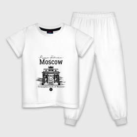 Детская пижама хлопок с принтом Москва, Триумфальная Арка в Санкт-Петербурге, 100% хлопок |  брюки и футболка прямого кроя, без карманов, на брюках мягкая резинка на поясе и по низу штанин
 | 