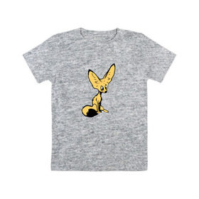 Детская футболка хлопок с принтом Лисенок в Санкт-Петербурге, 100% хлопок | круглый вырез горловины, полуприлегающий силуэт, длина до линии бедер | животное | лиса | фенек
