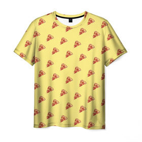 Мужская футболка 3D с принтом Рай пиццы в Санкт-Петербурге, 100% полиэфир | прямой крой, круглый вырез горловины, длина до линии бедер | food | pizza | грибы | еда | завтрак | колбаса | обед | пицца | помидор | ужин | фастфуд