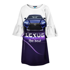 Детское платье 3D с принтом Lexus the best в Санкт-Петербурге, 100% полиэстер | прямой силуэт, чуть расширенный к низу. Круглая горловина, на рукавах — воланы | Тематика изображения на принте: lexus | авто | автомобиль | водитель | лексус | машина | тачка