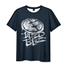 Мужская футболка 3D с принтом Bleed Blue в Санкт-Петербурге, 100% полиэфир | прямой крой, круглый вырез горловины, длина до линии бедер | Тематика изображения на принте: dota | evil geniuses | international | team | ti5 | дота | злые гении | интернешнл