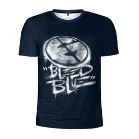 Мужская футболка 3D спортивная с принтом Bleed Blue в Санкт-Петербурге, 100% полиэстер с улучшенными характеристиками | приталенный силуэт, круглая горловина, широкие плечи, сужается к линии бедра | Тематика изображения на принте: dota | evil geniuses | international | team | ti5 | дота | злые гении | интернешнл