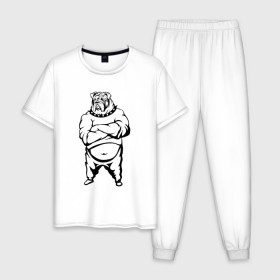 Мужская пижама хлопок с принтом Решаю проблемы не дорого в Санкт-Петербурге, 100% хлопок | брюки и футболка прямого кроя, без карманов, на брюках мягкая резинка на поясе и по низу штанин
 | 