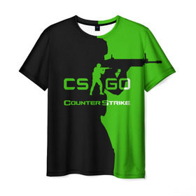 Мужская футболка 3D с принтом CS GO в Санкт-Петербурге, 100% полиэфир | прямой крой, круглый вырез горловины, длина до линии бедер | csgo | global offensive | контр страйк | контра