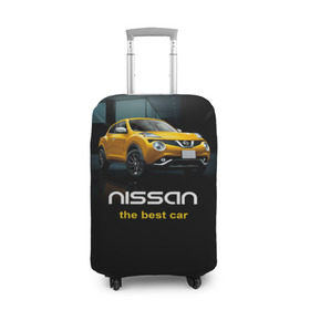 Чехол для чемодана 3D с принтом Nissan the best car в Санкт-Петербурге, 86% полиэфир, 14% спандекс | двустороннее нанесение принта, прорези для ручек и колес | Тематика изображения на принте: nissan | авто | автомобиль | водитель | машина | ниссан | тачка