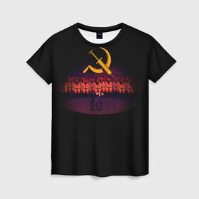 Женская футболка 3D с принтом Mother russia bleeds 2 в Санкт-Петербурге, 100% полиэфир ( синтетическое хлопкоподобное полотно) | прямой крой, круглый вырез горловины, длина до линии бедер | indie | mother russia bleeds | игра | игры | инди