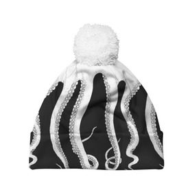 Шапка 3D c помпоном с принтом Octopus в Санкт-Петербурге, 100% полиэстер | универсальный размер, печать по всей поверхности изделия | octopus