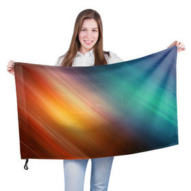 Флаг 3D с принтом Стильный окрас в Санкт-Петербурге, 100% полиэстер | плотность ткани — 95 г/м2, размер — 67 х 109 см. Принт наносится с одной стороны | градиент | полосы | разноцветный