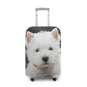 Чехол для чемодана 3D с принтом Вест-хайленд-уайт-терьер в Санкт-Петербурге, 86% полиэфир, 14% спандекс | двустороннее нанесение принта, прорези для ручек и колес | вест хайленд уайт терьер | животное | порода | собака