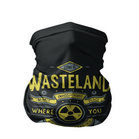 Бандана-труба 3D с принтом Come to Wasteland в Санкт-Петербурге, 100% полиэстер, ткань с особыми свойствами — Activecool | плотность 150‒180 г/м2; хорошо тянется, но сохраняет форму | Тематика изображения на принте: atom | bomb | boy | fallout | radioactive | vault | wasteland | атом | бой | бомба | волт | мальчик | радиация | фоллаут | ядерная