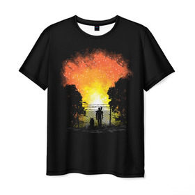 Мужская футболка 3D с принтом Wasteland Apocalypse в Санкт-Петербурге, 100% полиэфир | прямой крой, круглый вырез горловины, длина до линии бедер | atom | bomb | boy | fallout | radioactive | vault | wasteland | атом | бой | бомба | волт | мальчик | радиация | фоллаут | ядерная