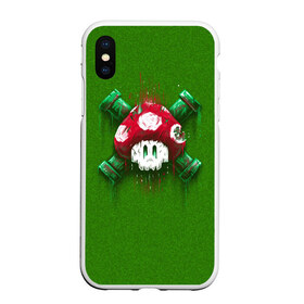 Чехол для iPhone XS Max матовый с принтом Mario Mushroom в Санкт-Петербурге, Силикон | Область печати: задняя сторона чехла, без боковых панелей | Тематика изображения на принте: 8 bit | 8 бит | nintendo | гриб | нинтендо