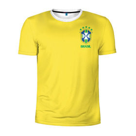 Мужская футболка 3D спортивная с принтом Сборная Бразилии в Санкт-Петербурге, 100% полиэстер с улучшенными характеристиками | приталенный силуэт, круглая горловина, широкие плечи, сужается к линии бедра | brazil | америка | бразилия