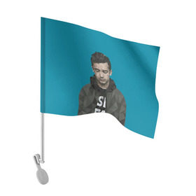 Флаг для автомобиля с принтом Тайлер Джозеф в Санкт-Петербурге, 100% полиэстер | Размер: 30*21 см | joseph | twenty one pilots | tyler | джозеф | пилоты | тайлер