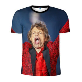 Мужская футболка 3D спортивная с принтом Rolling Stones в Санкт-Петербурге, 100% полиэстер с улучшенными характеристиками | приталенный силуэт, круглая горловина, широкие плечи, сужается к линии бедра | 