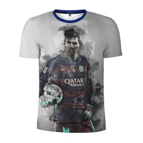 Мужская футболка 3D спортивная с принтом Lionel Messi в Санкт-Петербурге, 100% полиэстер с улучшенными характеристиками | приталенный силуэт, круглая горловина, широкие плечи, сужается к линии бедра | лионель | месси