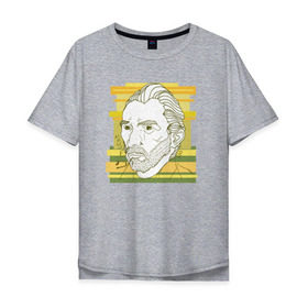 Мужская футболка хлопок Oversize с принтом Ван Гог в Санкт-Петербурге, 100% хлопок | свободный крой, круглый ворот, “спинка” длиннее передней части | ван гог | геометрия | глаз | знаенитость | лайнворк | мода | рисунок | тату | художник