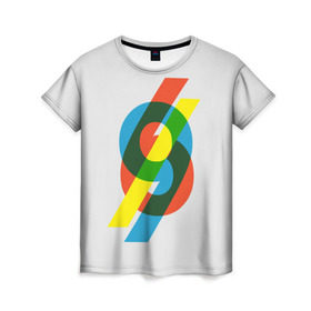 Женская футболка 3D с принтом 69 в Санкт-Петербурге, 100% полиэфир ( синтетическое хлопкоподобное полотно) | прямой крой, круглый вырез горловины, длина до линии бедер | math | number | retro | алгебра | математика | ностальгия | ретро | цифра | число