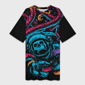 Платье-футболка 3D с принтом Космический осьминог в Санкт-Петербурге,  |  | astro | cosmo | galaxy | kraken | octopus | space | астронавт | галактика | космонавт | космос | кракен | осьминог