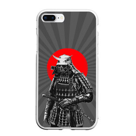 Чехол для iPhone 7Plus/8 Plus матовый с принтом Мертвый самурай в Санкт-Петербурге, Силикон | Область печати: задняя сторона чехла, без боковых панелей | bone | japan | samurai | skelet | skull | warrior | воин | катана | кости | меч | самурай | скелет | череп | япония