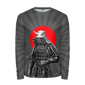 Мужской лонгслив 3D с принтом Мертвый самурай в Санкт-Петербурге, 100% полиэстер | длинные рукава, круглый вырез горловины, полуприлегающий силуэт | bone | japan | samurai | skelet | skull | warrior | воин | катана | кости | меч | самурай | скелет | череп | япония