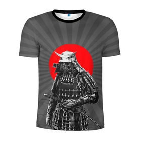 Мужская футболка 3D спортивная с принтом Мертвый самурай в Санкт-Петербурге, 100% полиэстер с улучшенными характеристиками | приталенный силуэт, круглая горловина, широкие плечи, сужается к линии бедра | bone | japan | samurai | skelet | skull | warrior | воин | катана | кости | меч | самурай | скелет | череп | япония