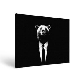 Холст прямоугольный с принтом Медведь бизнесмен в Санкт-Петербурге, 100% ПВХ |  | animal | bear | beast | business | suit | бизнес | джентльмен | животное | зверь | медведь | смокинг