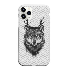 Чехол для iPhone 11 Pro матовый с принтом Рогатый волк в Санкт-Петербурге, Силикон |  | animal | beast | deer | moon | rage | roar | wild | wolf | вой | волк | животное | зверь | луна | олень | рога