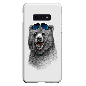 Чехол для Samsung S10E с принтом Счастливый медведь в Санкт-Петербурге, Силикон | Область печати: задняя сторона чехла, без боковых панелей | animal | bear | beast | fashion | funny | животное | зверь | медведь | мода | радость | счастье