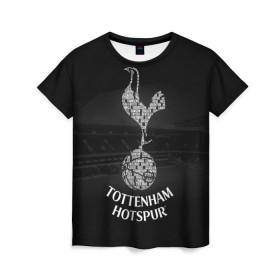 Женская футболка 3D с принтом Тоттенхэм Хотспур в Санкт-Петербурге, 100% полиэфир ( синтетическое хлопкоподобное полотно) | прямой крой, круглый вырез горловины, длина до линии бедер | club | english | football | tottenham hotspur | английский | клуб | лондон | тоттенхэм хотспур | футбольный